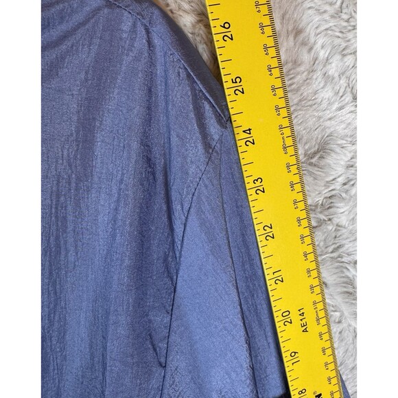 Blair Jacket Windbreaker Women's 2XL Zip Up Blue 80's Floral Embroidery Pockets - Picture 13 of 14